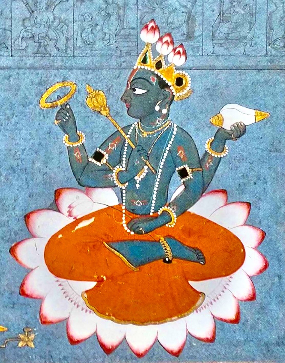 Madhu and Kaitabha — twin asuras who rose from Vishnu’s sleep